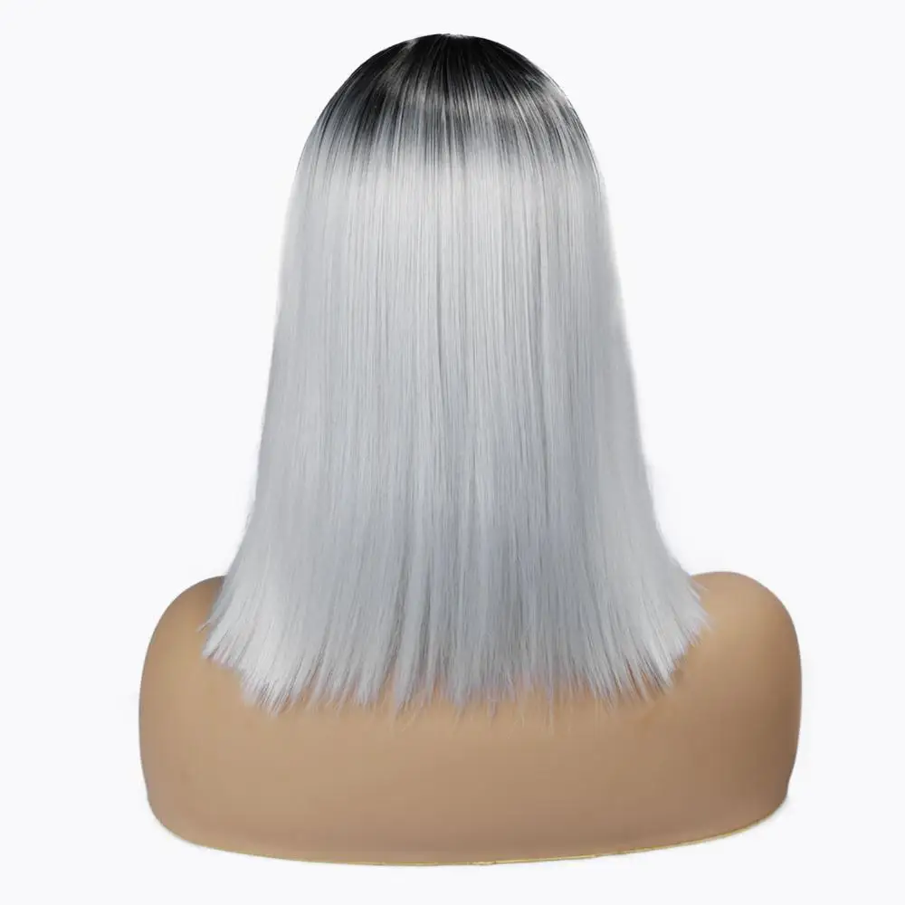 1B Grey HANNE Ombre розовый/коричневый/серый прямые плеча Длинные Синтетические парики термостойкие волосы для черный/белый женщин Косплей или вечерние - Цвет: 1B Grey