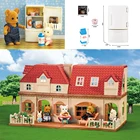 Миниатюрная мебель для кукольного домика с имитацией еды, миниатюрные миниатюры 112 для семьи лесов, холодильник, аксессуары для кукольного домика, детские подарки