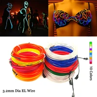 3 2 el wire rope tube flexible el cable strip neon led light diy material for performance clothes helmet bicycle decorative