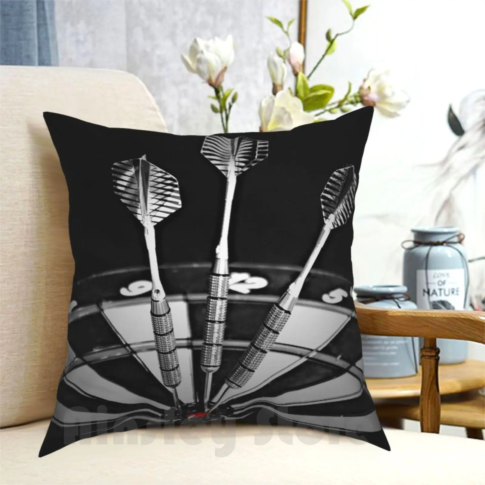 

Bull'S Eye X'S Three Pillow Case Printed Home Soft Throw Pillow Darts Dartboard Games Fun Bulls Eye Things To Do Bar