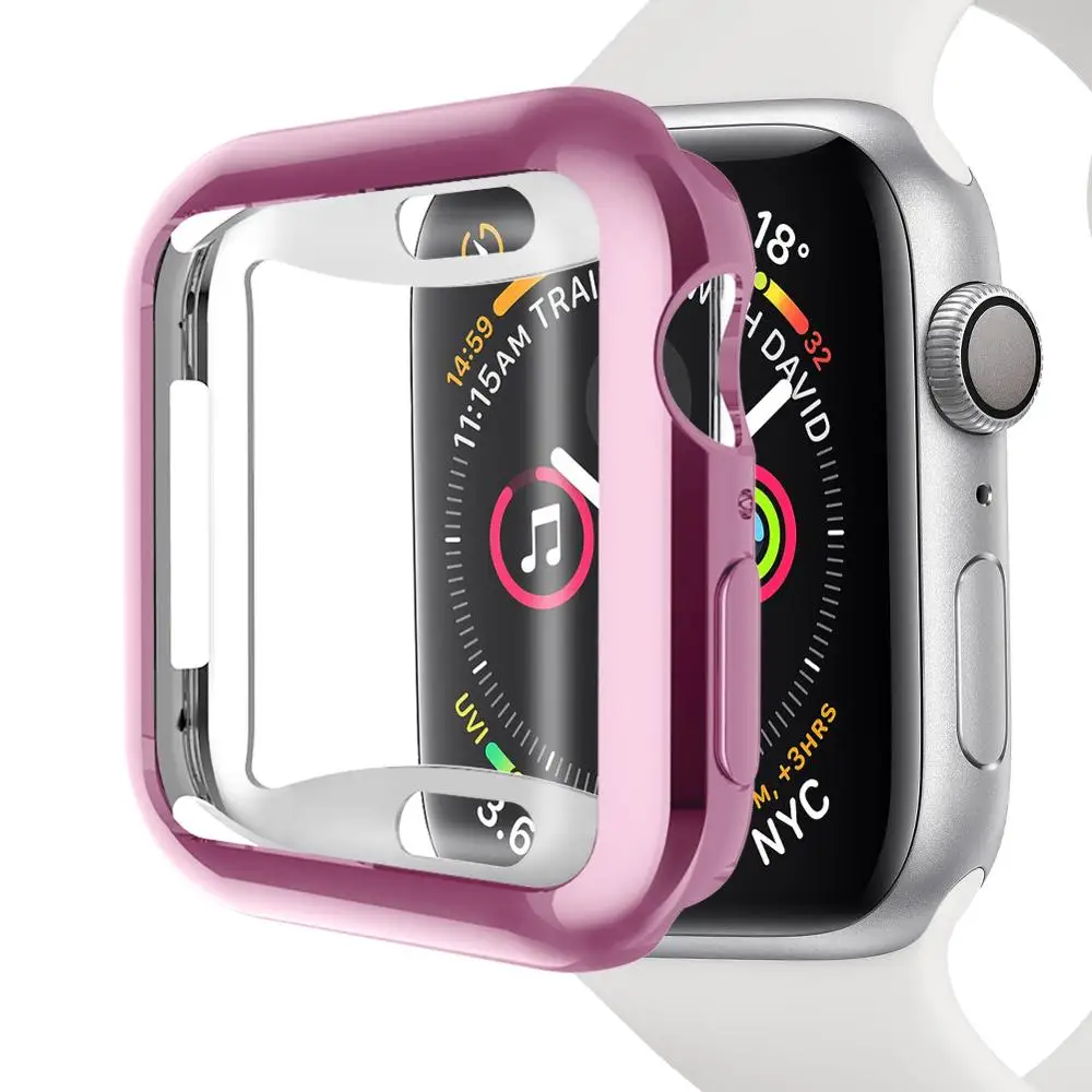Rose Pink ProBefit защитный чехол для Apple Watch 5, 4, 3, 2, 1, 360, защитный чехол для экрана, полный Чехол, 40 мм, 44 мм, аксессуары для часов - Цвет: Rose Pink