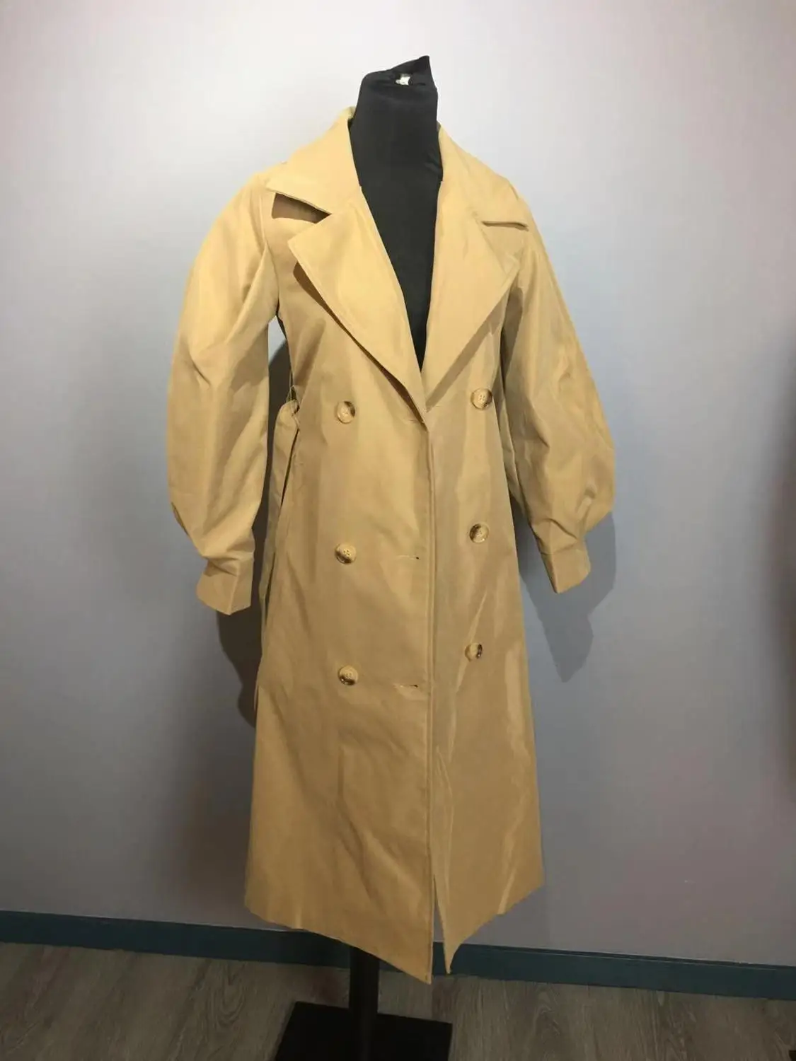 Женское длинное пальто в британском стиле Осеннее черное Свободное с