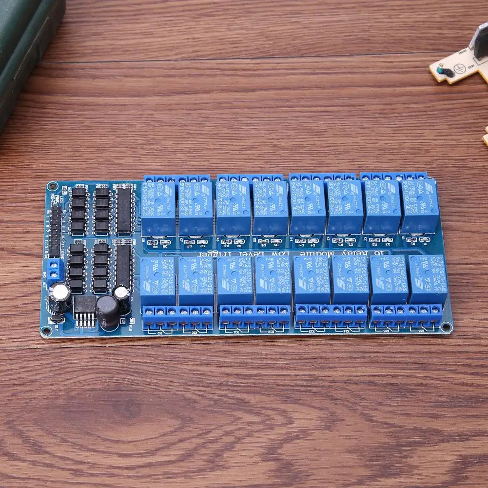 Новая 16-канальная релейная Модульная плата 5 в 12 В для Arduino PIC AVR MCU DSP ARM PLC с