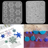 1pcs 3style christmas butterfly snowflake silicone casting epoxy molds set uv epoxy resin mould for diy jewelry making supplies