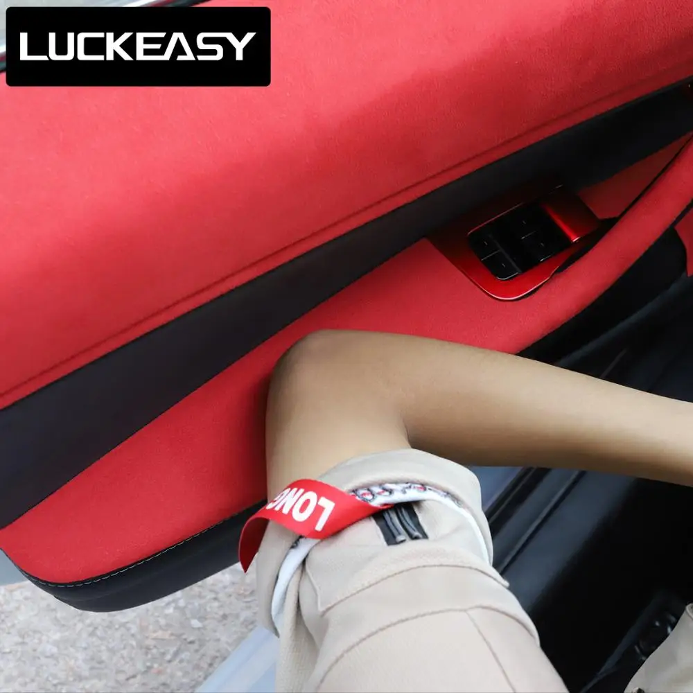 LUCKEASY Автомобильная откидная меховая дверная защита на подлокотник для Tesla модель 3- Защитная пленка для края двери