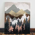 Картина Лес И Горы красочная Картина на холсте, современный домашний декор комнаты