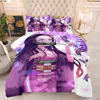 anime kamado nezuko duvet cover cartoon bedding sets kochou shinobu bed set quilt comforter covers home textiles
