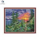Закат свечение пейзаж подсчета крестиком комплект 14CT 11CT Счетный холст печать Рукоделие Набор украшение дома ремесло набор подарки
