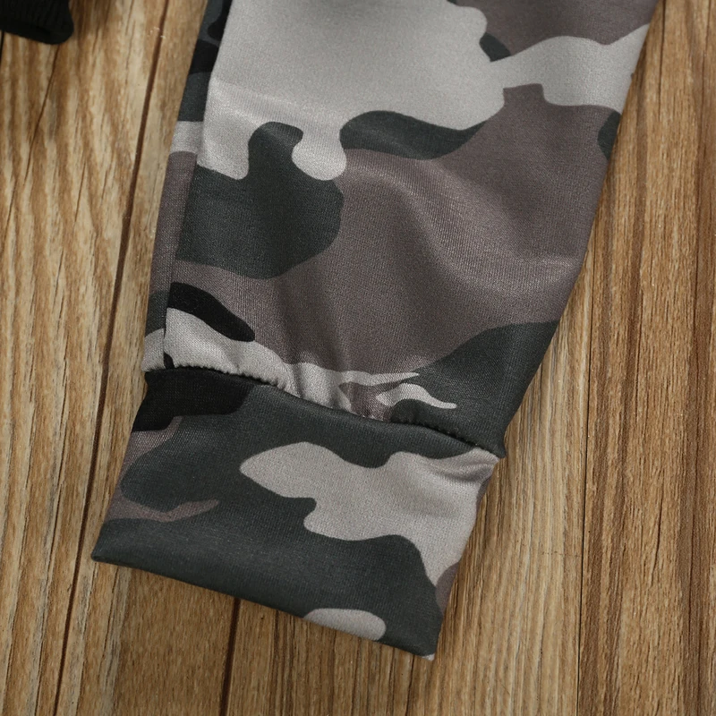 

Kids Toddler Boys Clothes Sets Spring Autumn Letter Hooded Tops+Camouflage Pants 2pcs Fashion Children Costume Outfits