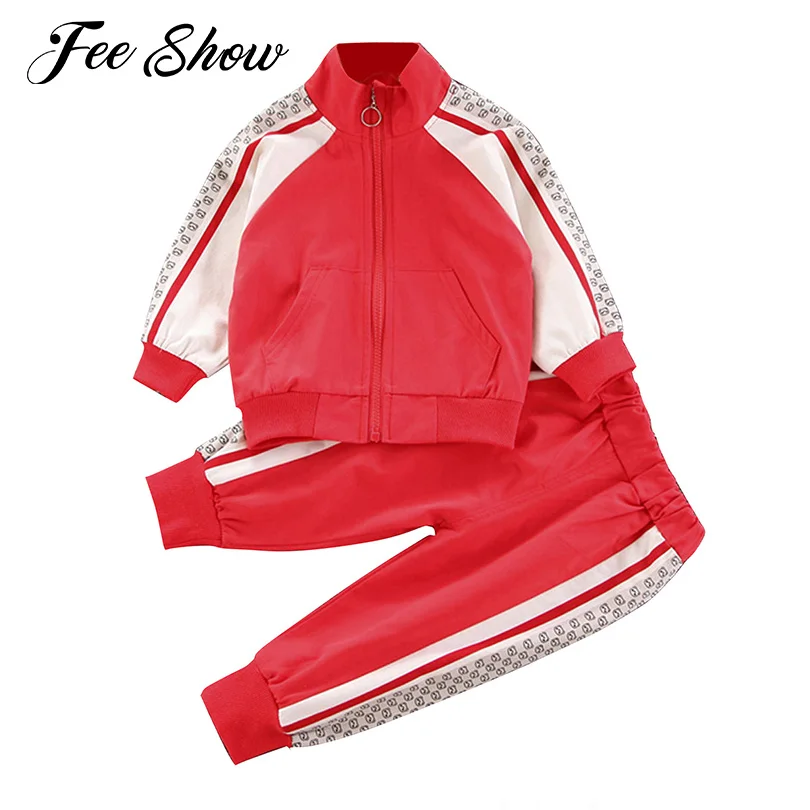 

Kids Boys Panda Print Sport Outfit Sports Set Zipper-up Coat Elastic Waistband Jogger Pants Casual Suit for Outdoor Activities