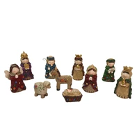 cartoon christmas manger nativity scene set jesus manger statue religious miniature ornament catholicism christianity figurines