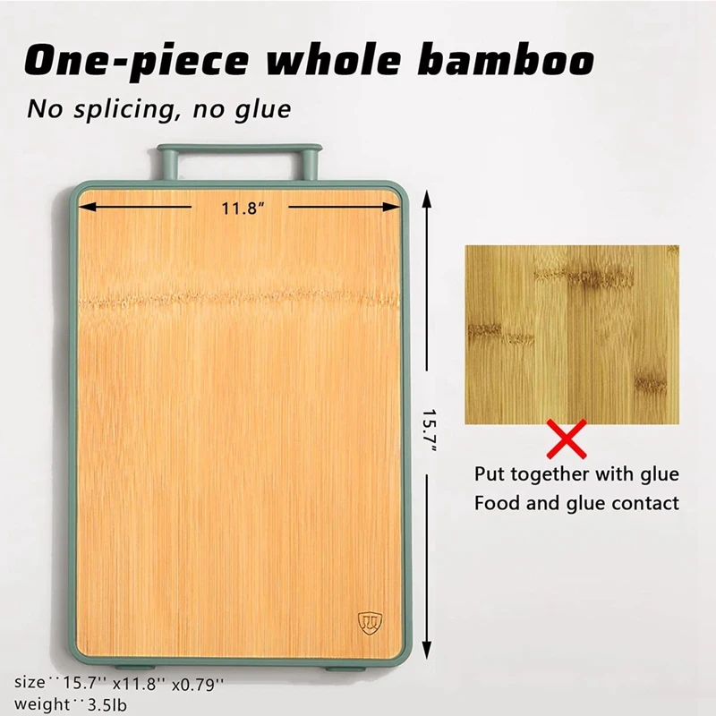 Bamboo Cutting Board with Handle Organic Wood Chopping Feet Non-Slip Rubber for Meat | Дом и сад