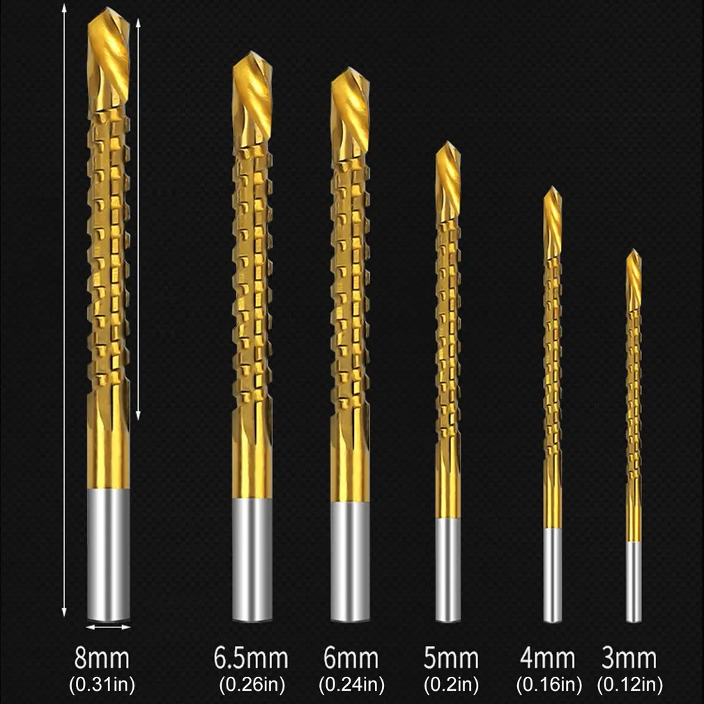 

6pcs Drill Bit Set High Speed Steel Woodworking Tools Wood Punching Slotting Sets Of Hand Tools Multi Function Metal Drills