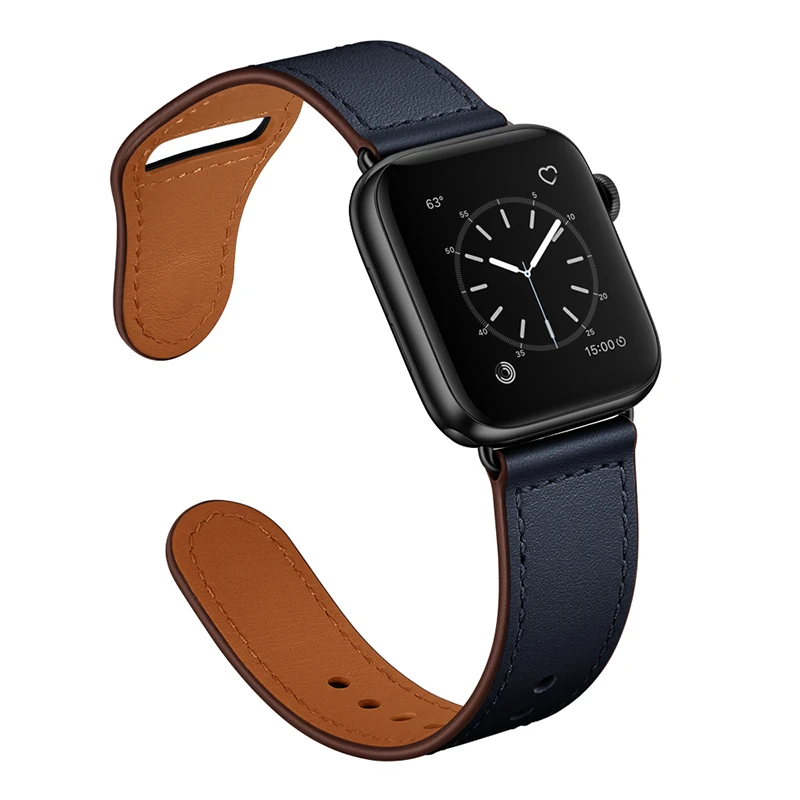 

Bracelet en cuir pour apple watch, 44mm 40mm 38mm 42mm, bracelet de montre intelligent iwatch 6 SE 5 4 3 42mm 44mm