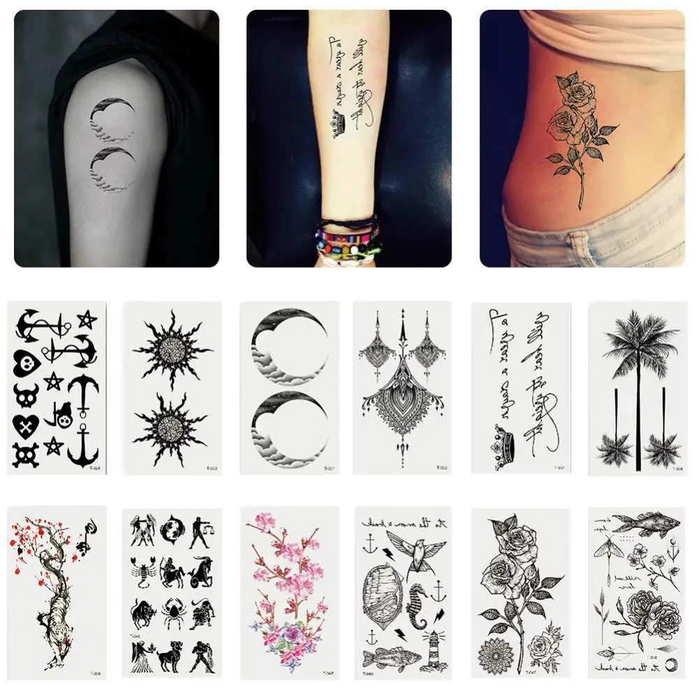 

Fantastic Flower Animal Waterproof Women Men Temporary Tattoo Sticker Body Art татуировки временные