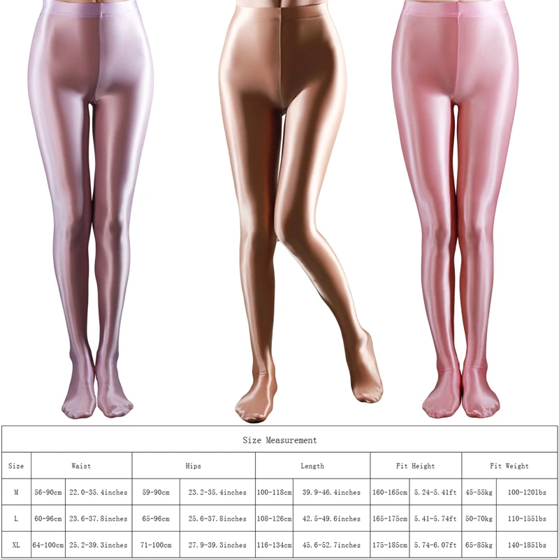 

Sexy Glossy Pantyhose Opaque Satin Stockings Shiny Yoga Leggings Women Sport Fitness Training High Waist Tights