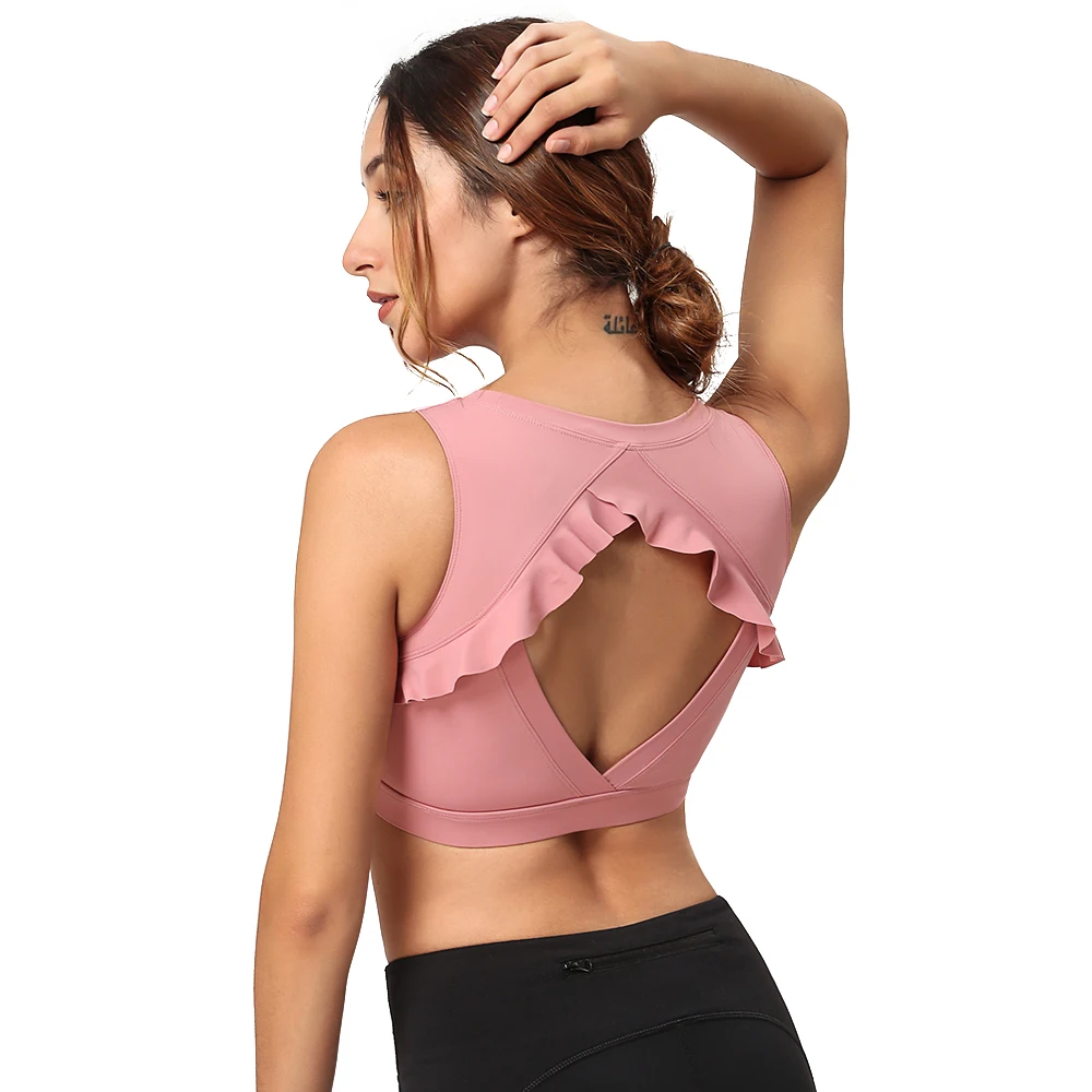 

LUKITAS Fitness Yoga Bra Sport Bra Push Up Shockproof Nylon Gym Femme Sport Running Woman Active Wear Workout Yoga Bra Top XL