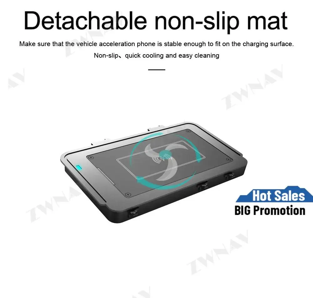 Автомобильное беспроводное зарядное устройство QI для VW T Roc 2018 Teramont 17 19 Passat 2019 Phideon