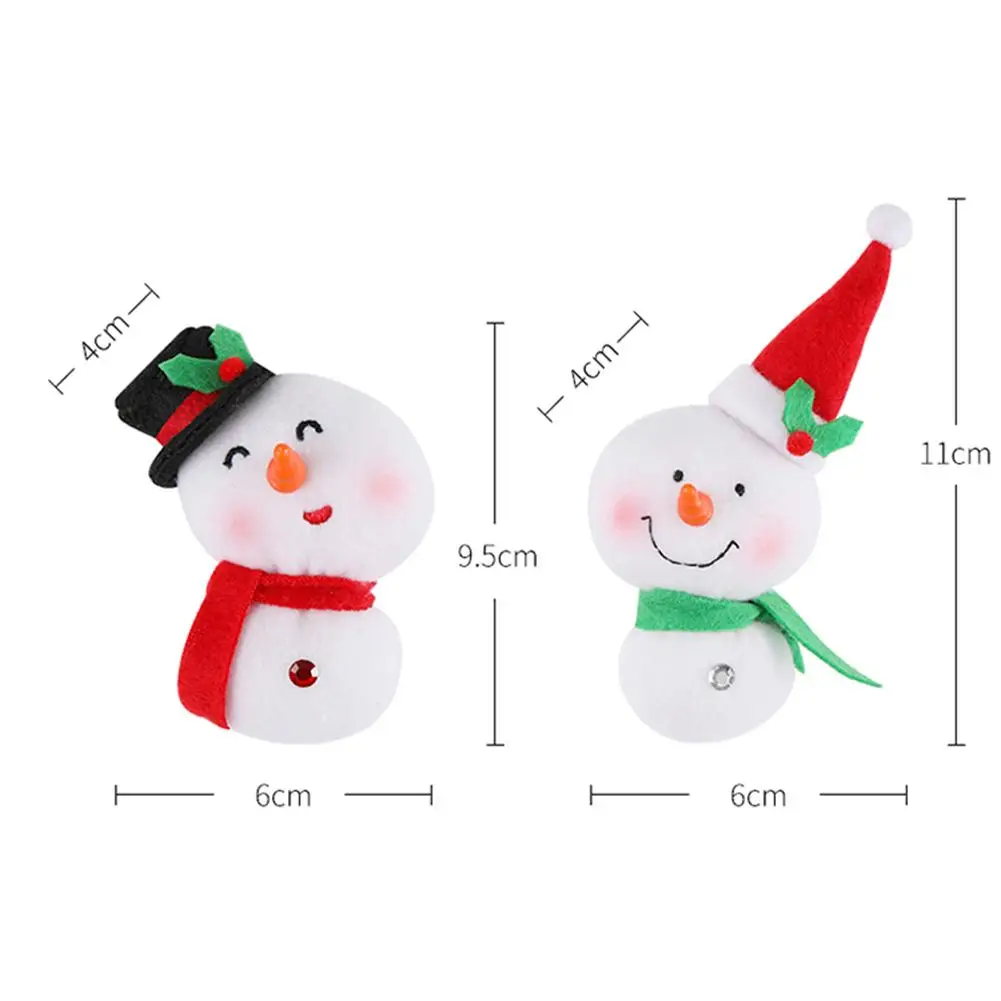 

Christmas Fridge Magnets Non-woven Message Sticker Snowman Shaped Kitchen Refrigerator Home Decorative Accessories