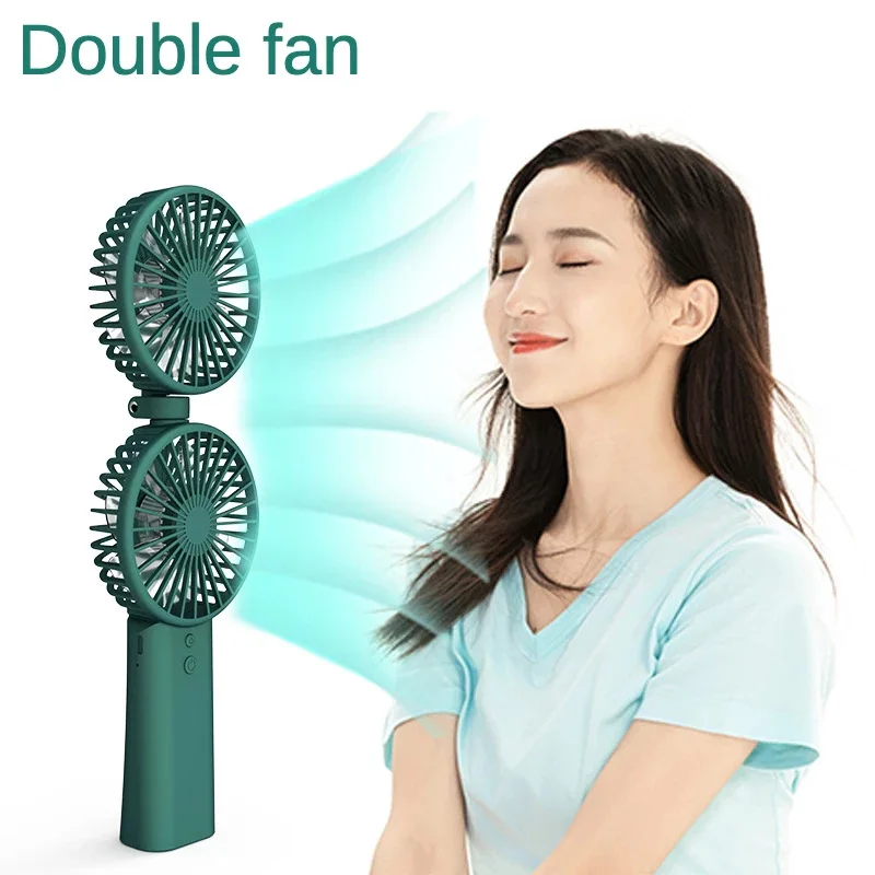 

2021 Handheld Fan Mini Fans Portable Ventilador USB Rechargeable Fan Silent Small Fan Multifunctional Neck Folding Electric Fan