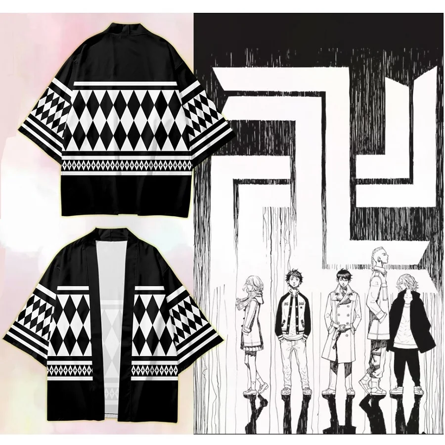 

2021 Tokyo Revengers T-shirt Ken Ryuguji Takemichi Tee Tops Japanese Style Haori Ryuguji Doraken Ken Cosplay Outfits 4 Types