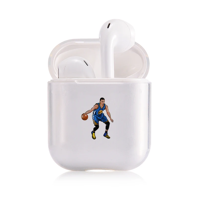 I200220 Знаменитый бренд баскетбольных Athlete наушники чехол для Apple airpods чехол игрок NBA Bluetooth Pop Air стручки чехол прозрачный жесткий чехол из пластика с изображением крышка - Цвет: I200220