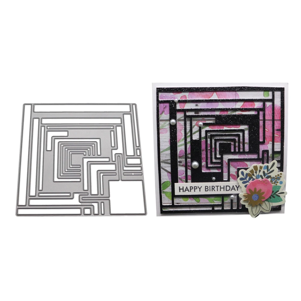 Квадратный фон рамка металлические режущие штампы трафареты для поделок