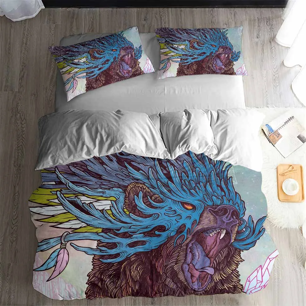 

Комплект постельного белья HELENGILI 3D серии волшебный Монстр с художественным принтом комплект пододеяльников с наволочкой