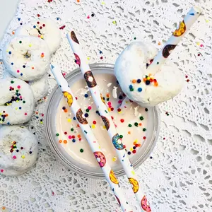 Пончик тематическая бумага из соломы-пончик цвета розовый синий желтый-25-100 шт