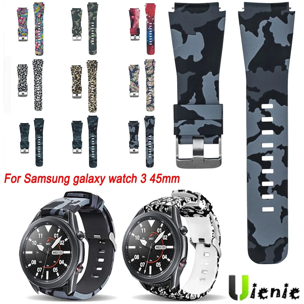 Ремешок силиконовый для Samsung galaxy watch 3 45 мм сменный спортивный браслет наручных