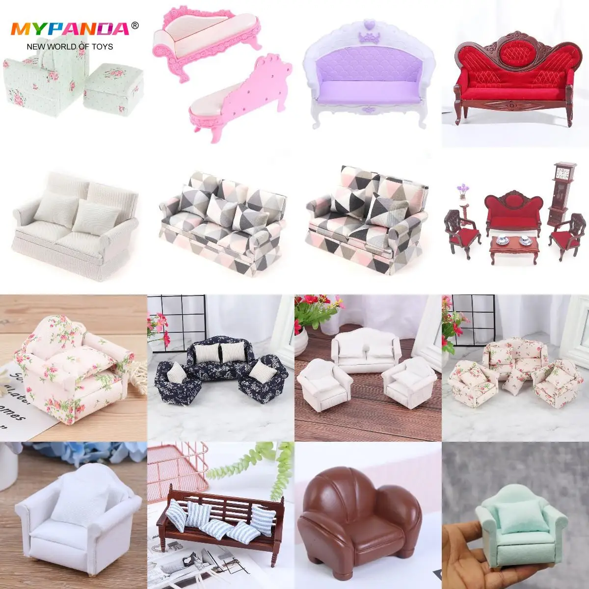 

Mini Cute Sofa Pillows Cushions Couch Chair Set For Dolls Children Simulation Dollhouse Furniture Toys 1:12 Miniature Doll House