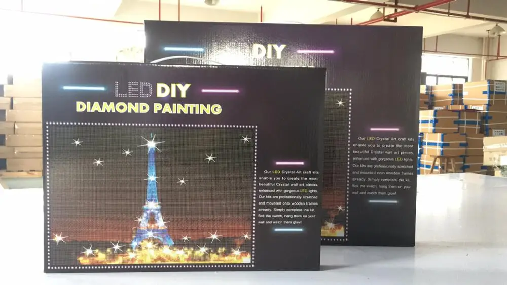 

new Convertible color led diamond painting LED Light Full Round Drill 5D DIY Diamond Painting 30x40cm Tower