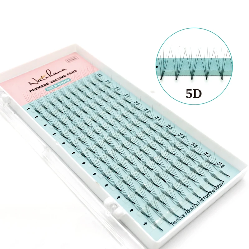 NatuHana Pre Made Russian Volume Fan Eyelash Extensions - 2D to 6D Options - Cilios Lashes image 5