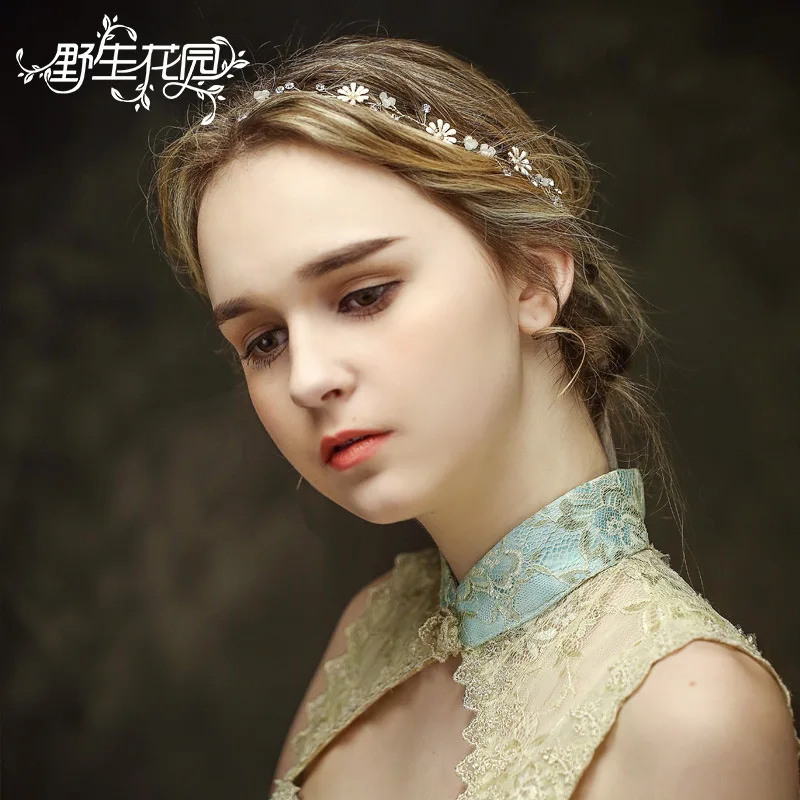 D231 NPASON Свадебная лента для волос Лаконичные украшения аксессуары невесты