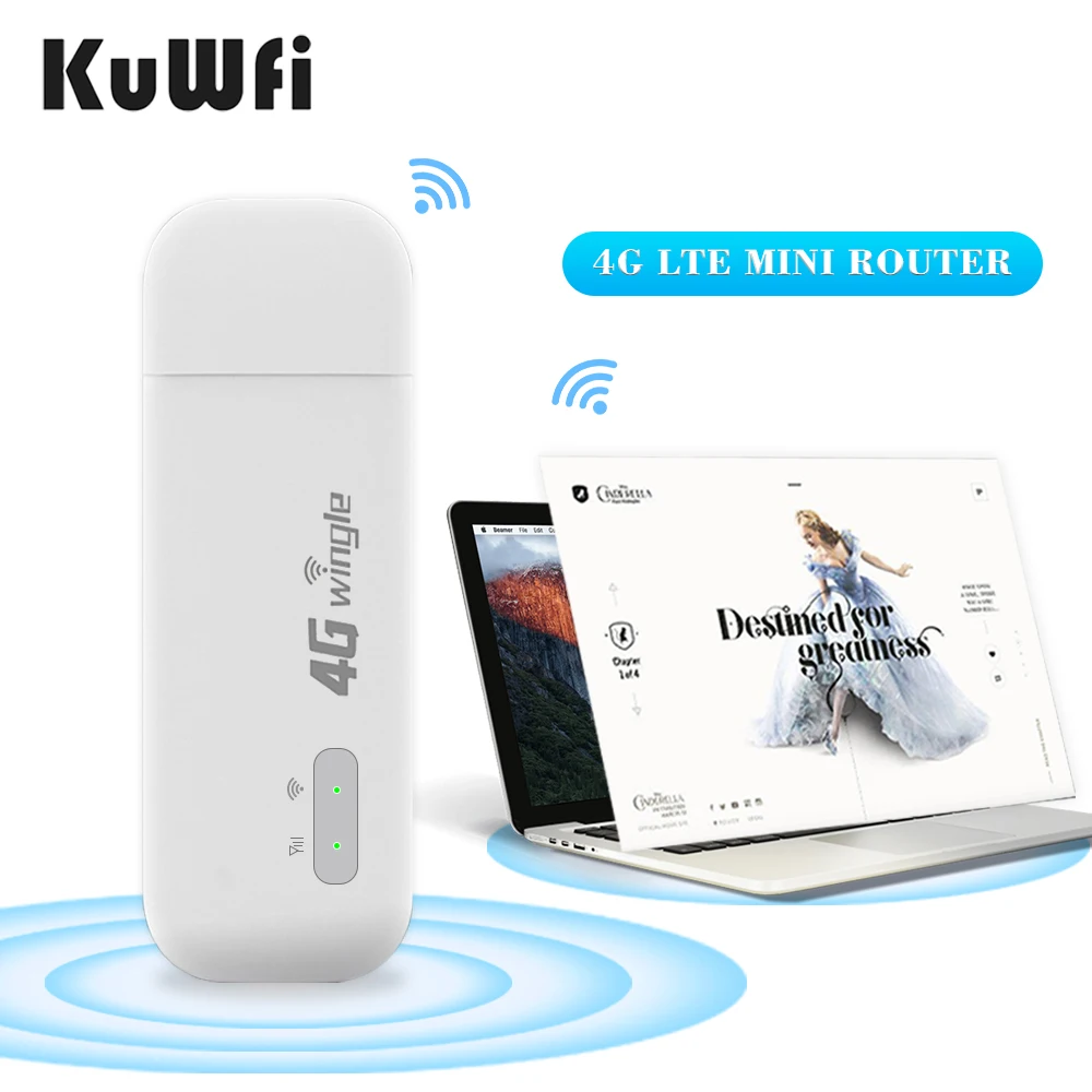 

KuWFi 4G LTE Router USB Modem 4G Wifi Dongle Unlocked Mini Car Wireless Routers Mobile Wifi Hotspot With Sim Card Slot