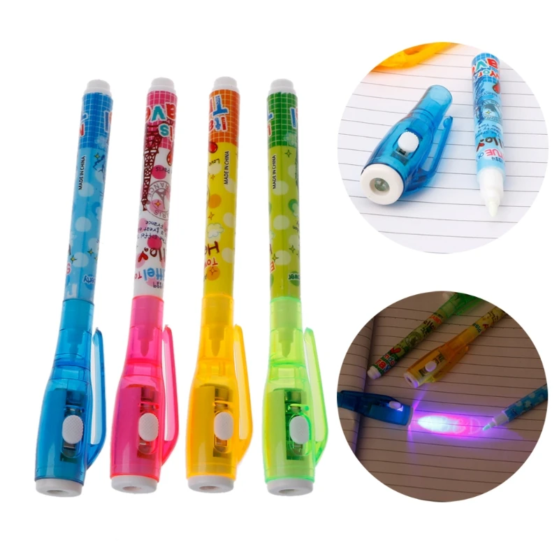 4PC Invisible Ink Pen Spy With Light Magic Marker Kid for Secret Message | Канцтовары для офиса и дома