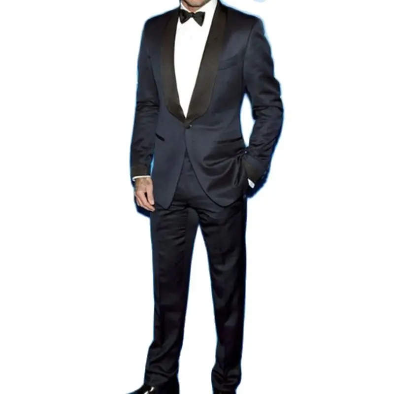 

Новое поступление 2022, мужские костюмы, черный блейзер с отложным воротником, брюки, смокинги для жениха, темно-синие свадебные Лучшие Мужские костюмы (пиджак + брюки + галстук)