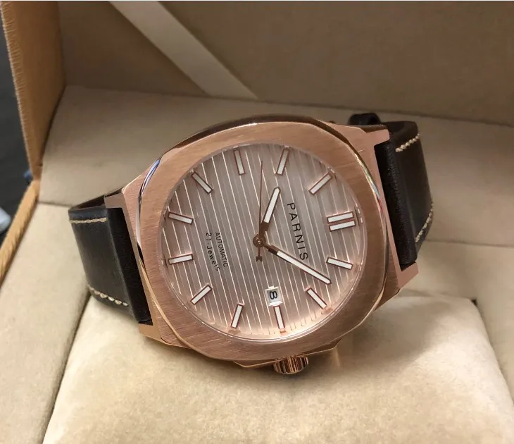 Мужские светящиеся часы Parnis с сапфировым стеклом 42 мм японские ювелирные изделия