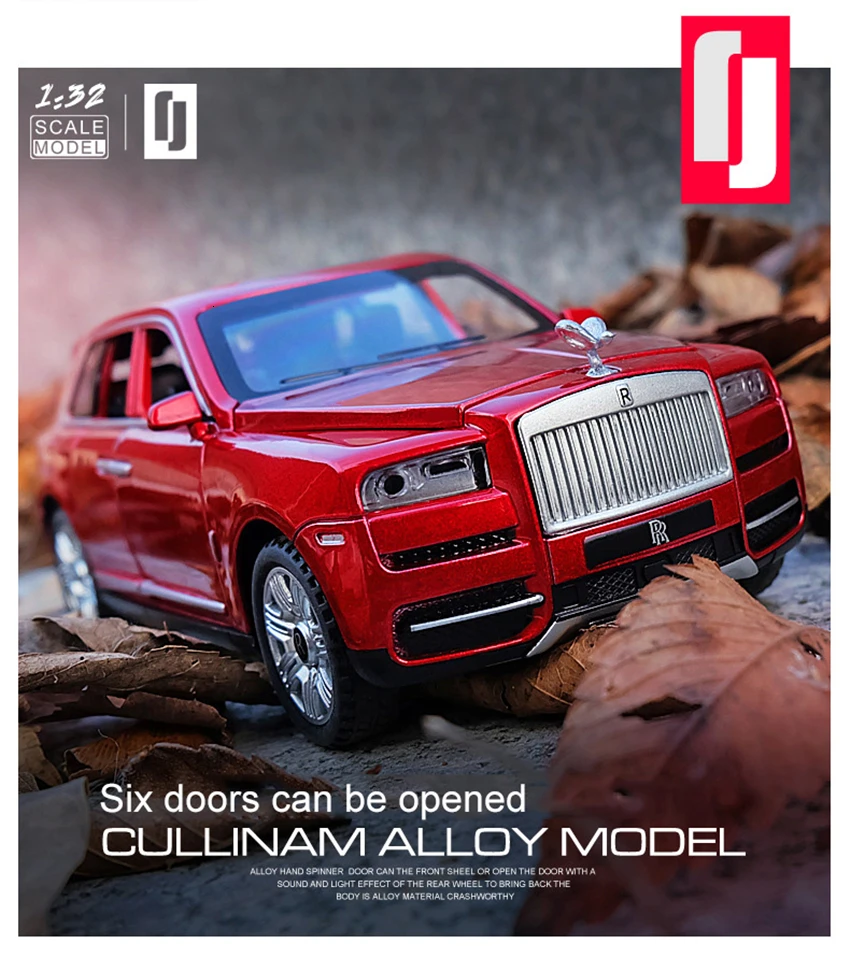1/32 Rolls Royce Cullinan Diecasts модели игрушечных автомобилей со звуком и светильник 6 дверей можно открыть Oyuncak модель подарки для детей