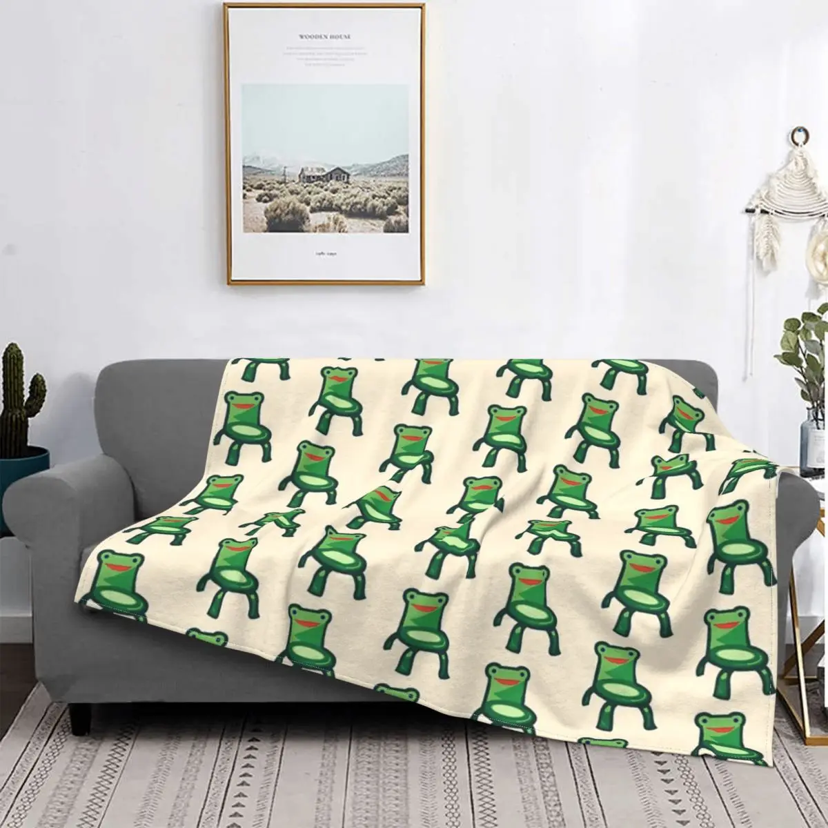 

Froggy-manta térmica para silla, cobertor for cama a cuadros, manta de Anime, textil de lujo para el доме