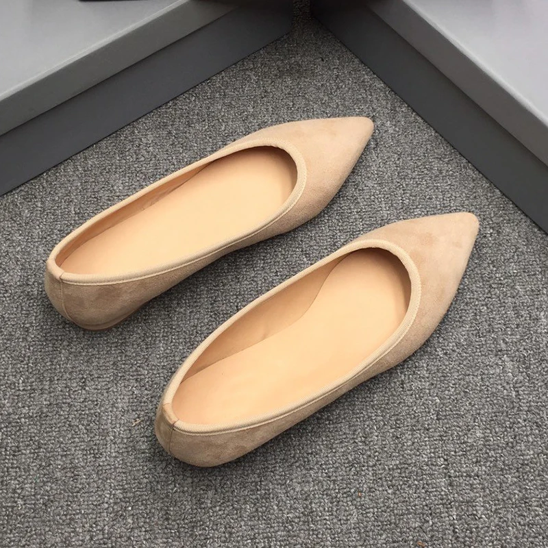 2020 весна Корейская версия Новый стиль Обувь женская дикий замша остроконечный