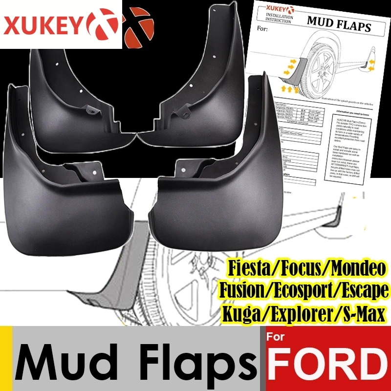 

XUKEY Mud Flaps For Ford Fiesta Focus Mondeo Fusion Ecosport Escape Kuga Explorer S-Max Mudflaps Splash Guards Mudguards Fender