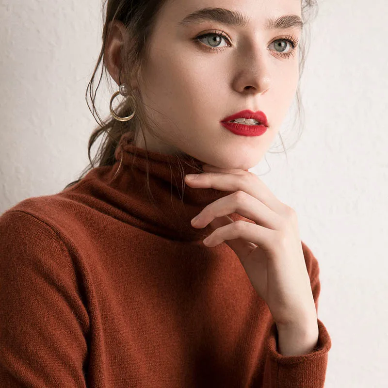 Характеристики 2019 Осень-зима Женский Однотонный свитер с высоким воротом 100