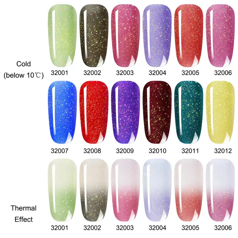 Belen неоновый термальный Гель-лак для ногтей меняющий Цвет Блеск впитывающий