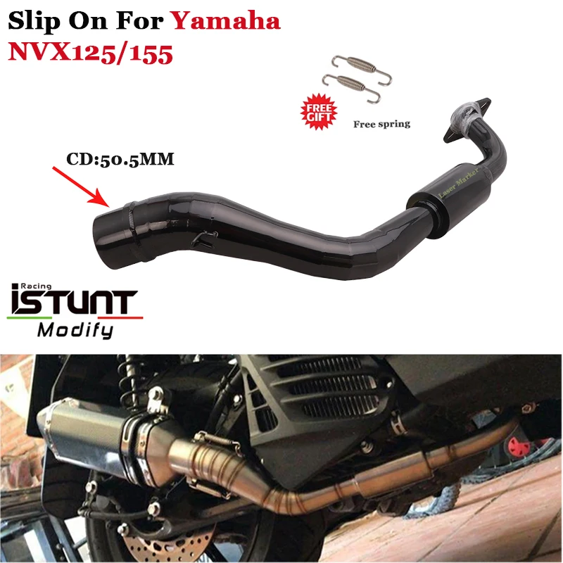 

Slip On For Yamaha NVX 125 155 Aero 155 NVX155 NVX125 Motorcycle Exhaust System Front Link Pipe Escape Muffler 51MM