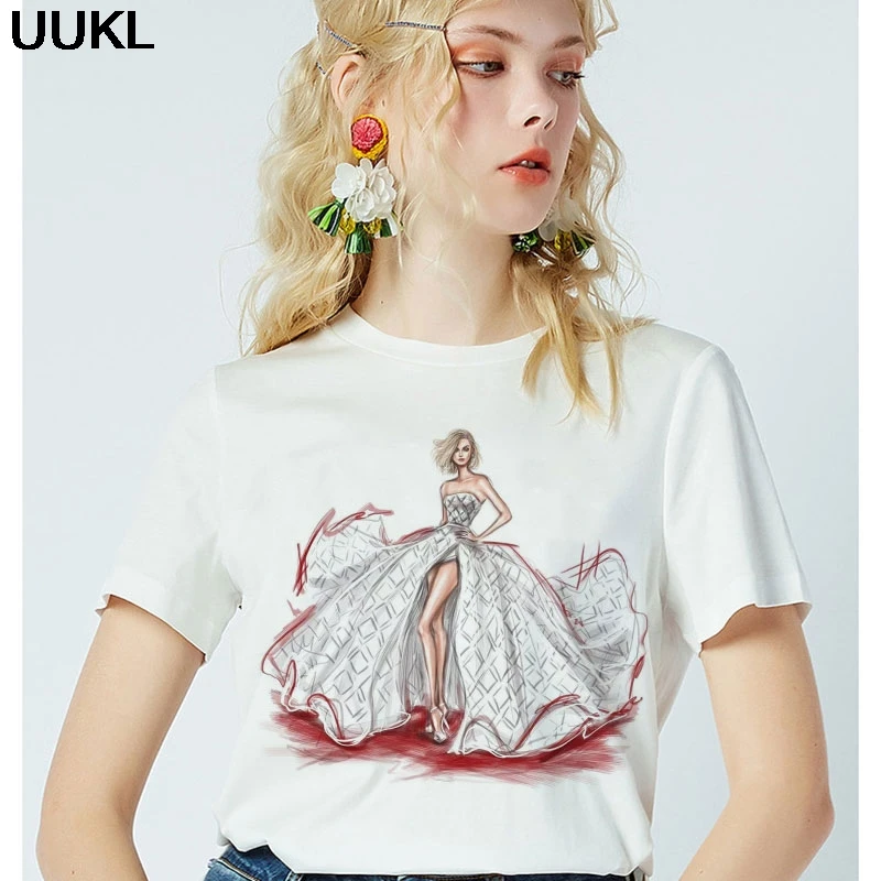 Женская тонкая летняя футболка в стиле Харадзюку модная женская принцессы на