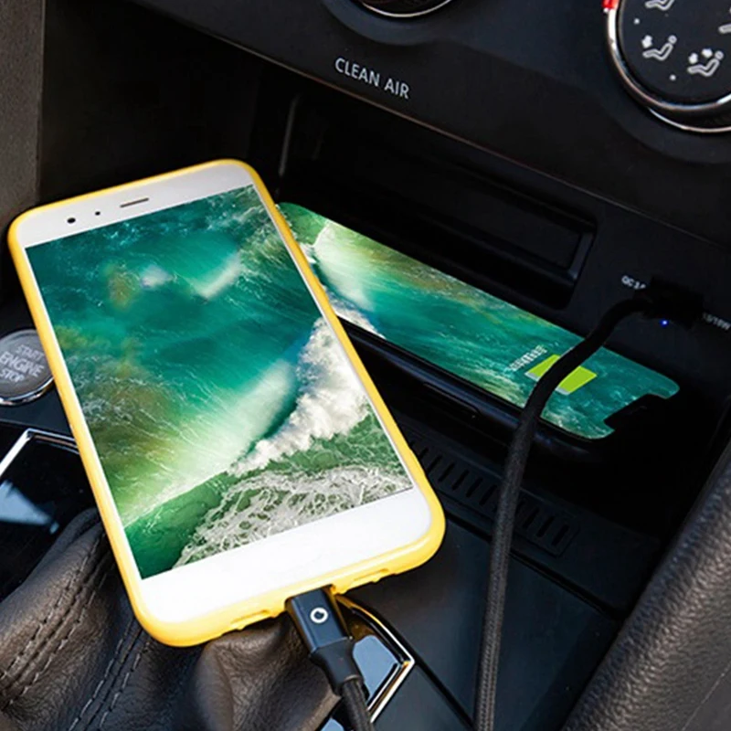 

15W Car Wireless Charger for Tiguan MK2 2019 2020 Fast CHarging Plate Panel Phone Holder