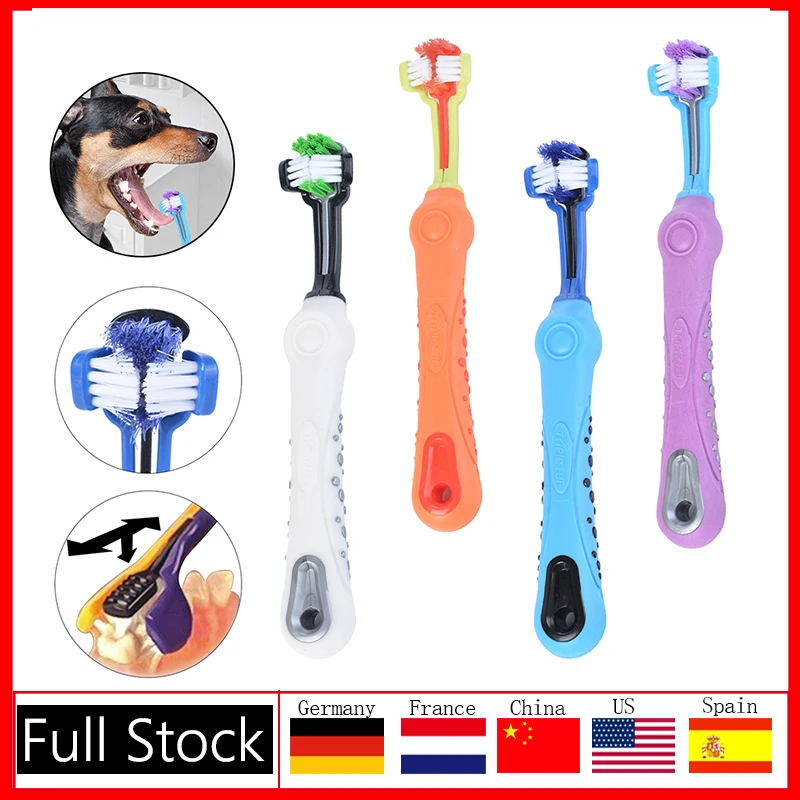 Двусторонняя зубная щетка для животных собак уход за зубами собаками и кошками принадлежности чистки рта