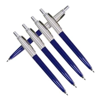 5pcs metal ballpoint pen classic design commercial office stationery 0 7mm refill black ink blue pen body school writing tool