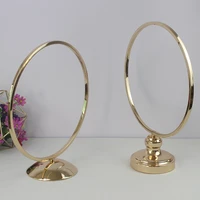 10 PCS Round Ring Arch Wedding Table Centerpieces Metal Artificial Flower Arrangement Floral Stand Backdrop Decoration